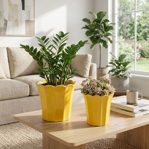 DEANGROVE SET OF 2 YELLOW PLANTER 7 (IN) 2