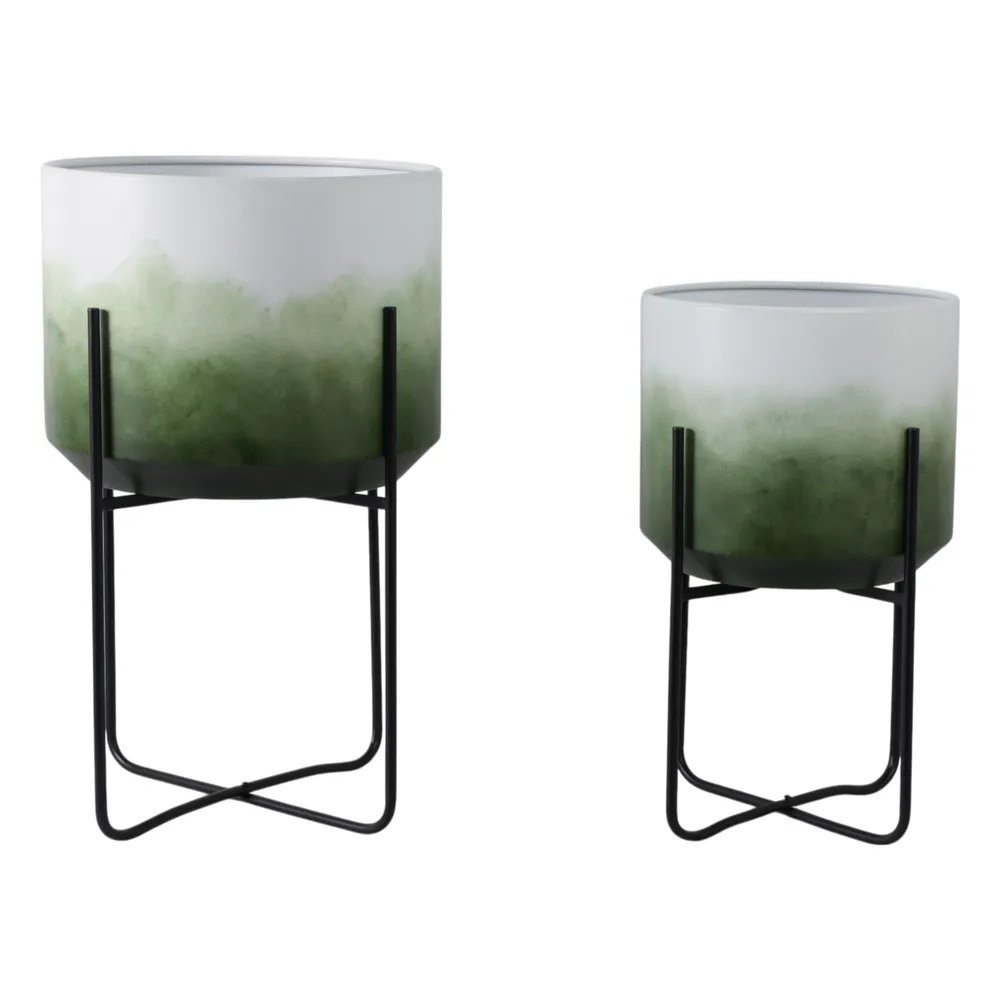 NICOLEHAM SET OF 2 GREEN PLANTER 23 (IN)