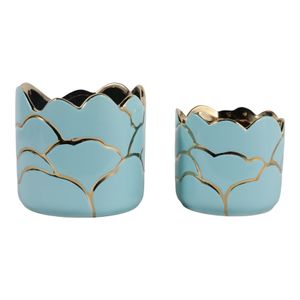 BRIGHTONROSE SET OF 2 BLUE PLANTER 7 (IN) 4