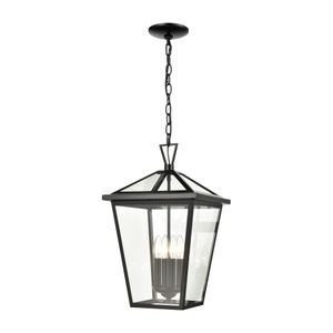 Main Street 12'' Wide 4-Light Outdoor Pendant - Black 1