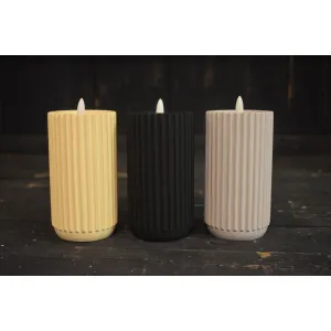 Gray Cement Look Glow Pillar 3x5in 4