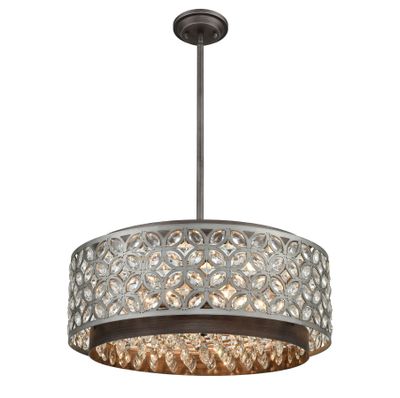 Rosslyn 22″ Wide 6-Light Chandelier - Weathered Zinc