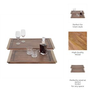 ALDENTON SET OF 2 BROWN TRAY 1 (IN) 10