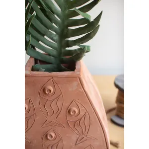 Terracotta Vase with Fish Detail 4