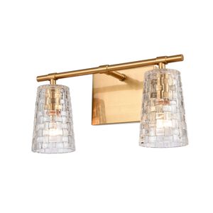 Lightweave 15'' Wide 2-Light Vanity Light - Satin Brass 2