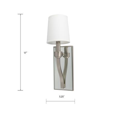 Roule Mirror 17″ High 1-Light Sconce - Brushed Nickel