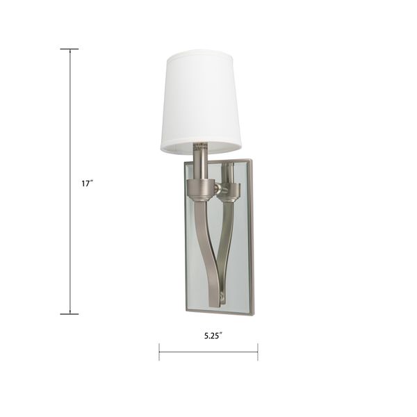 Roule Mirror 17'' High 1-Light Sconce - Brushed Nickel
