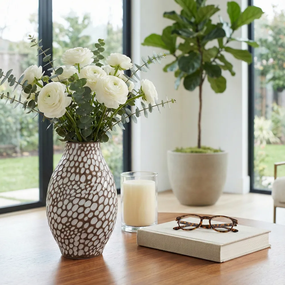 HARPERMILL BROWN VASE 10 (IN)