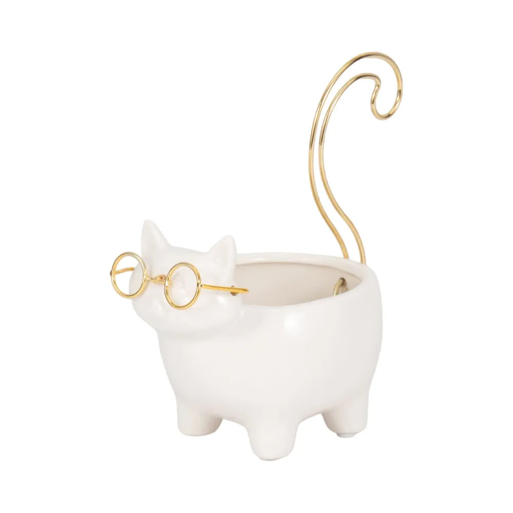 CARLINOAK WHITE TRINKET DISH 6 (IN)