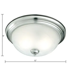 Harmony 12'' Wide 1-Light Flush Mount - Brushed Nickel 2