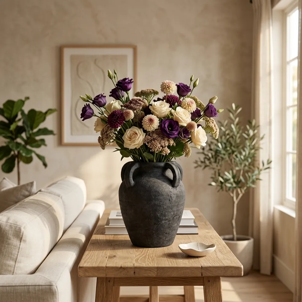 SKYELAKE BLACK VASE 10 (IN)