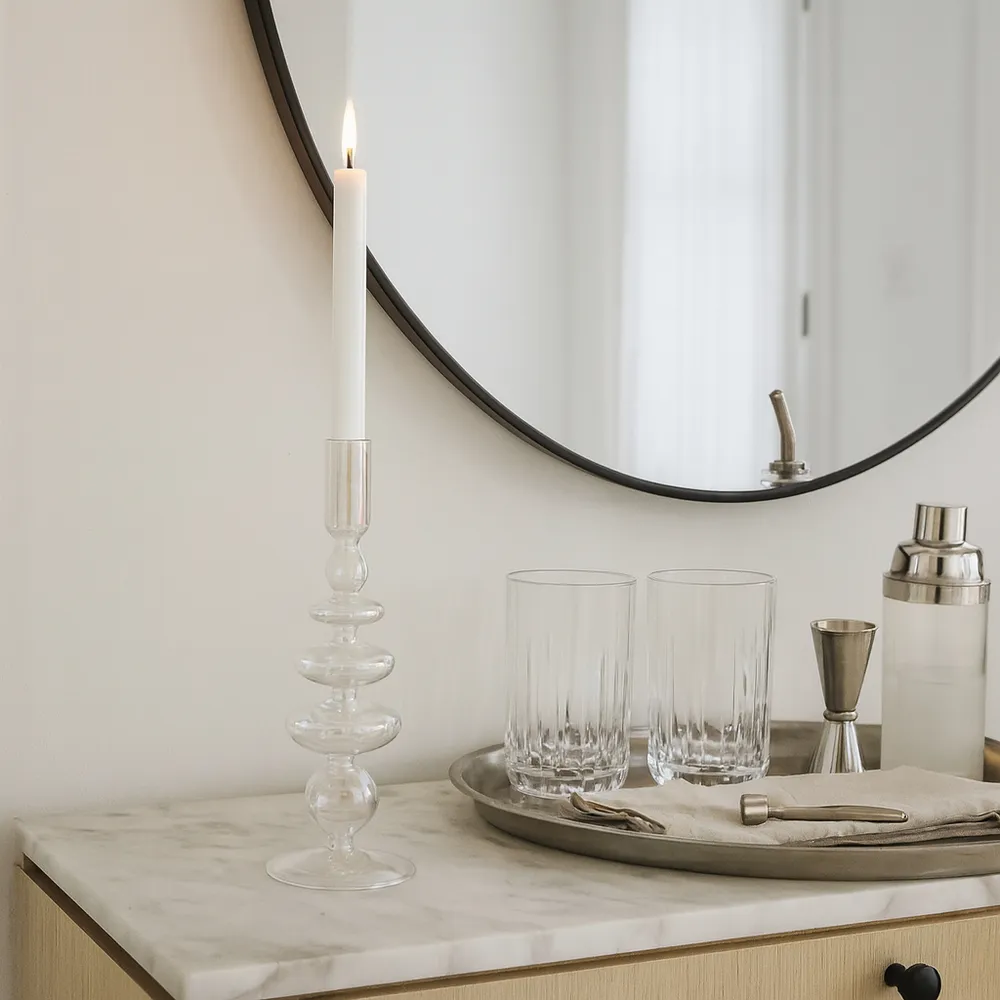 ELLENLAND CLEAR CANDLE HOLDER 11 (IN)