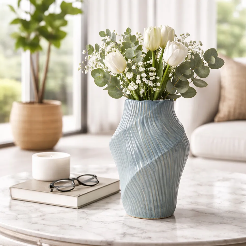 DORSEYSTONE BLUE VASE 14 (IN)