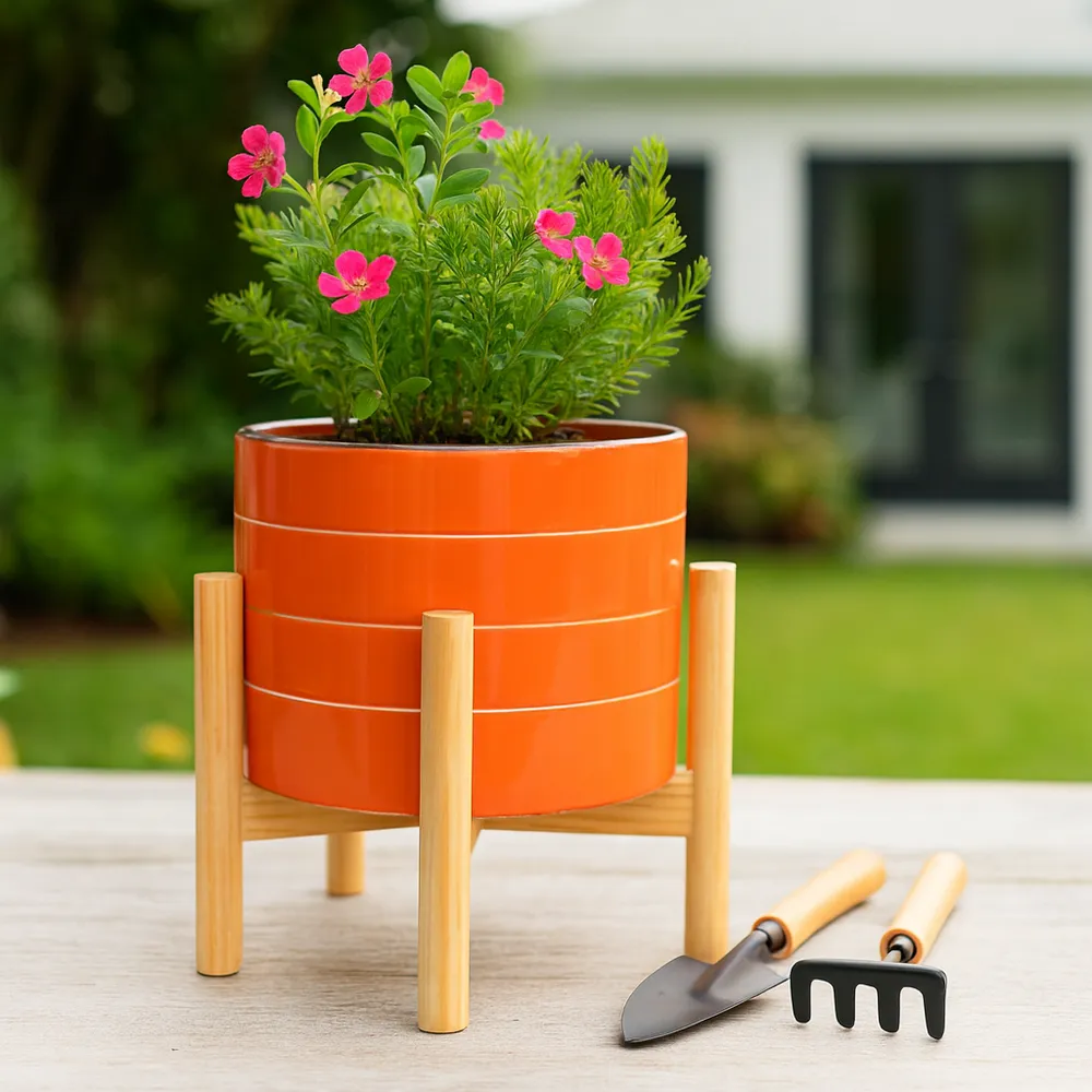 PEYTONFORD ORANGE PLANTER 9 (IN)