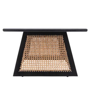 WOOD 28" CANE COFFEE TABLE KD 3