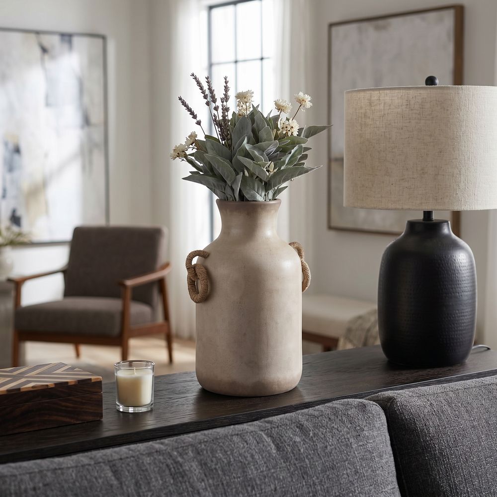 WOODSONROSE WHITE VASE 18 (IN)