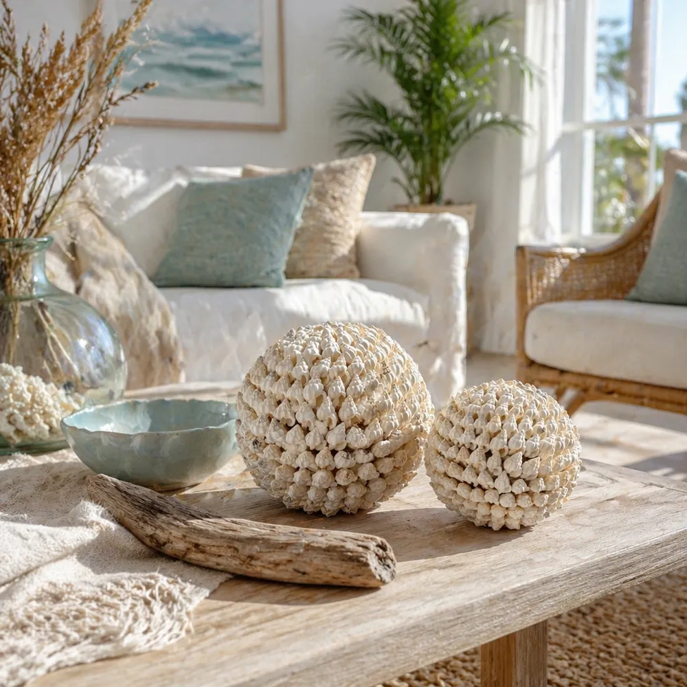 BREERIDGE SET OF 2 IVORY ORBS 5 (IN)