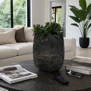DYLANDALE GREEN GLASS VASE 15 (IN) 10