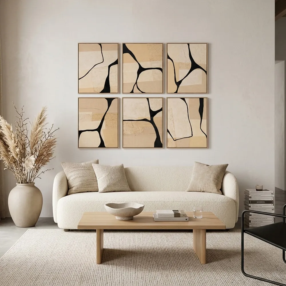 ZOEFORD SET OF 6 BLACK ART 20 (IN)