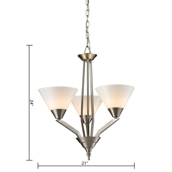 Tribecca 21'' Wide 3-Light Chandelier - Brushed Nickel
