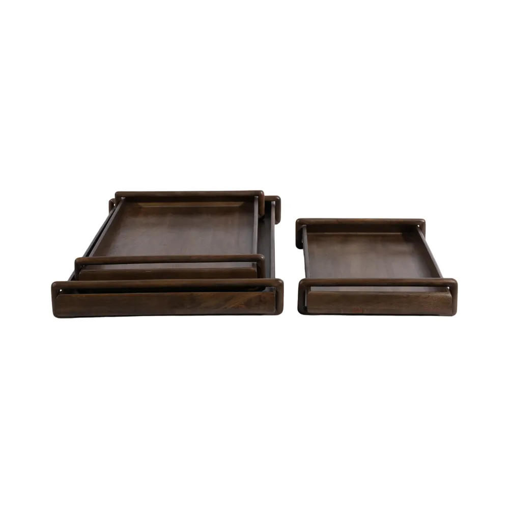 GIFFORDHOLM SET OF 3 BROWN TRAY 3 (IN)