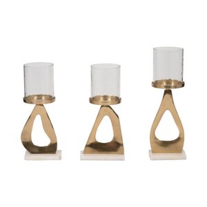 PALMERLAKE SET OF 3 GOLD CANDLE HOLDER 16 (IN) 1