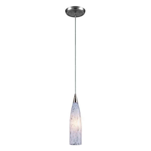 Lungo 3'' Wide 1-Light Mini Pendant - Satin Nickel with Snow White Glass