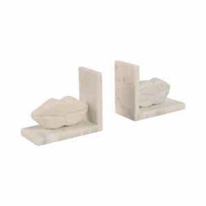 SUTTONTON SET OF 2 WHITE BOOKENDS 5 (IN) 1