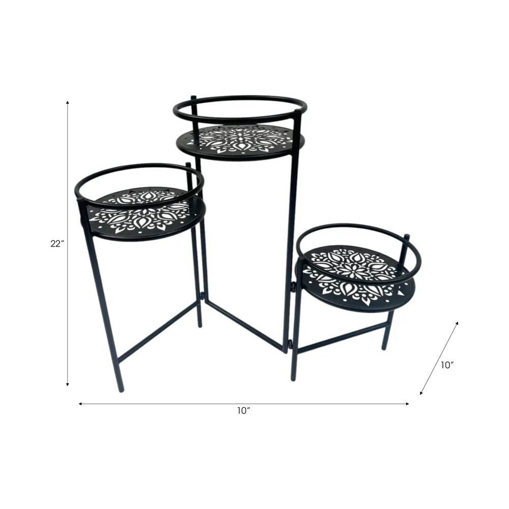 HALTONCROSS BLACK PLANT STAND 22 (IN)