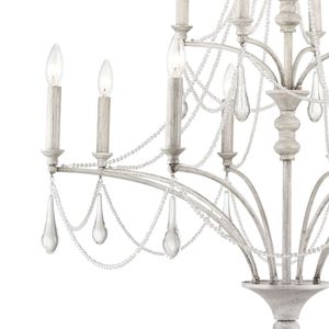 French Parlor 36'' Wide 12-Light Chandelier - Vintage White 3