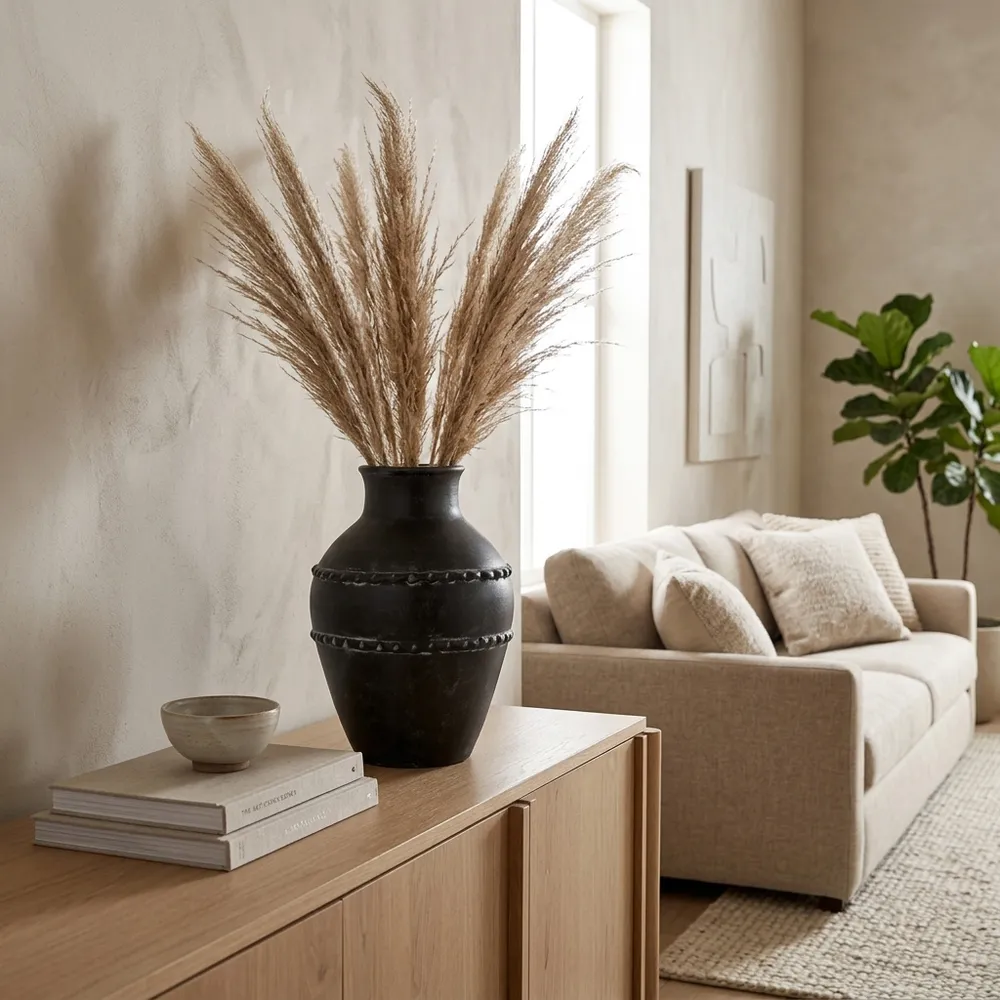 ROSEBEACH BLACK VASE 16 (IN)