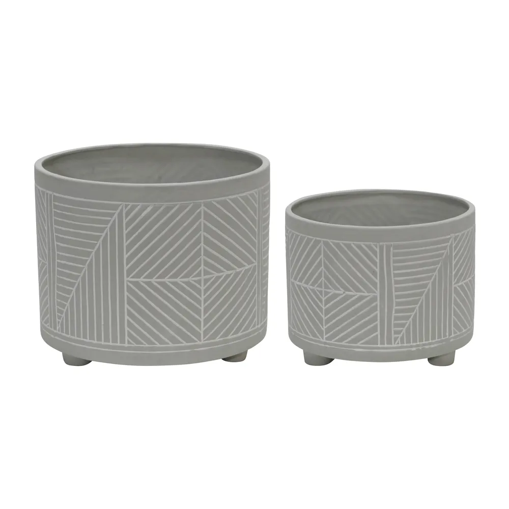 HARPERGATE SET OF 2 GRAY PLANTER 11 (IN)