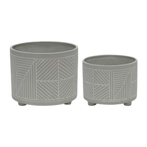 HARPERGATE SET OF 2 GRAY PLANTER 11 (IN) 1