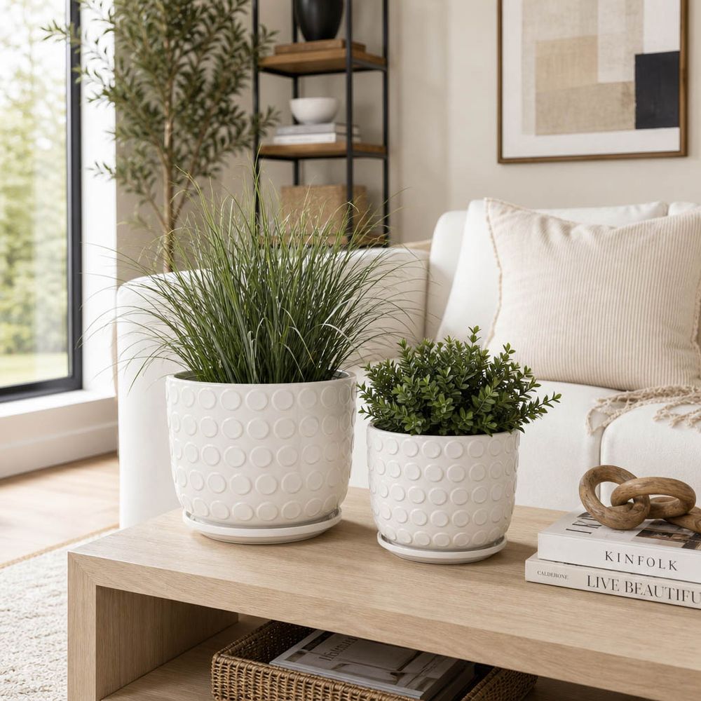 FIONAOAK SET OF 2 IVORY PLANTER 10 (IN)