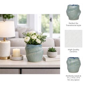 DORSEYSTONE BLUE VASE 11 (IN) 8