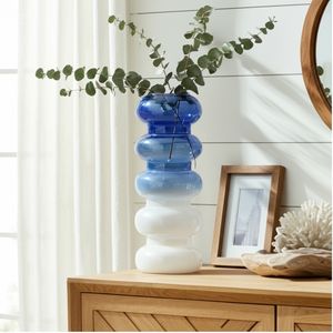 HARLOWFIELD BLUE GLASS VASE 17 (IN) 11