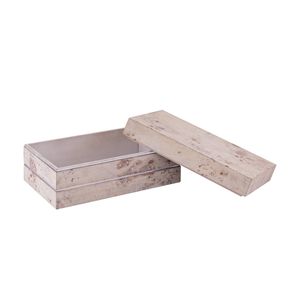 Salem Box - Long White Burl Wood 4