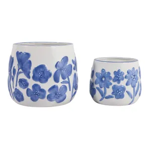 NICKGROVE SET OF 2 BLUE PLANTER 7 (IN) 4