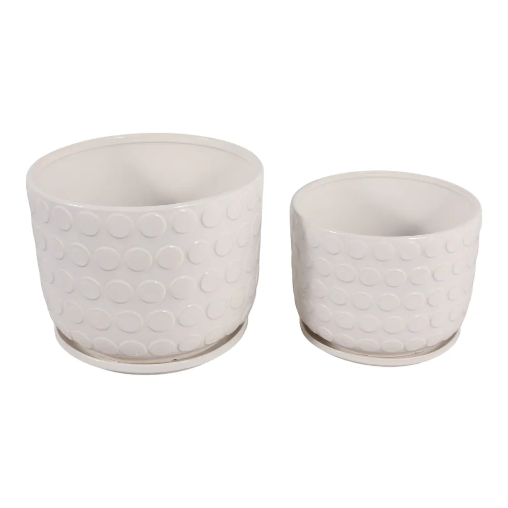 FIONAOAK SET OF 2 IVORY PLANTER 10 (IN)