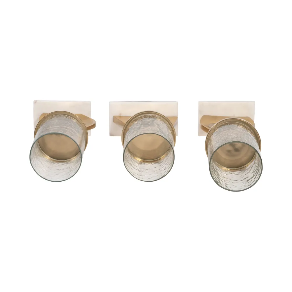 PALMERLAKE SET OF 3 GOLD CANDLE HOLDER 16 (IN)