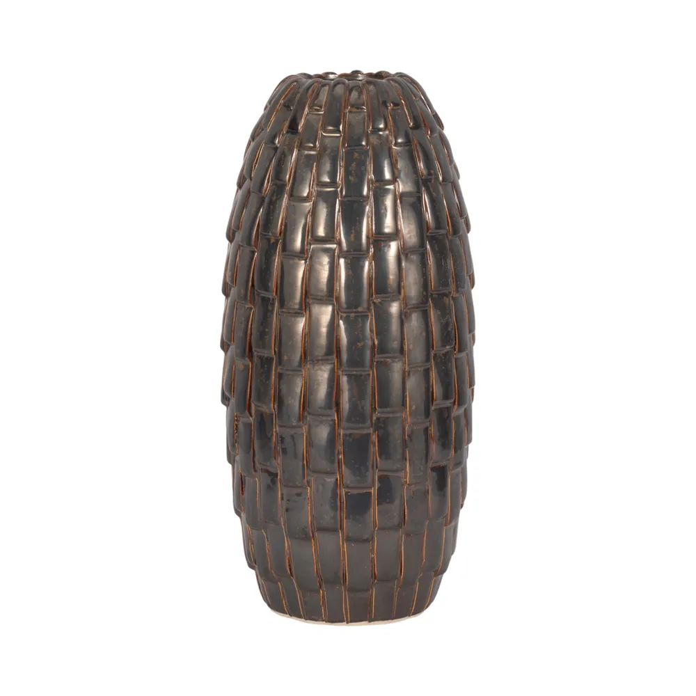 HAMDENROSE BROWN VASE 17 (IN)