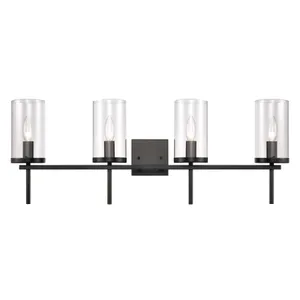 Oakland 32.5'' Wide 4-Light Vanity Light - Black 1
