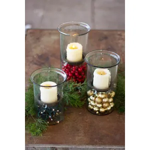 Mini Glass Candle Cylinders with Rustic Insert \ Medium 3