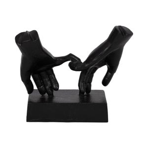 METAL,9"H,ENTWINED HANDS SCULPTURE, BLACK 5