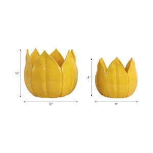 GENTRYWIND SET OF 2 YELLOW PLANTER 10 (IN) 8