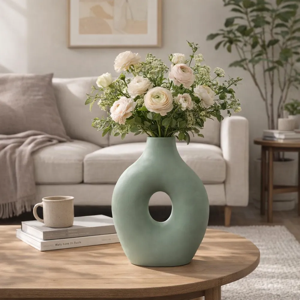 ELROYSHAW GREEN VASE 15 (IN)