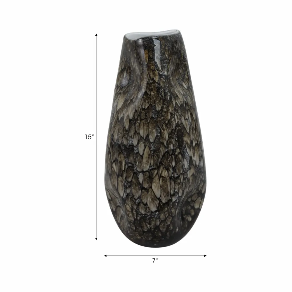 COLEGATE BROWN GLASS VASE 15 (IN)