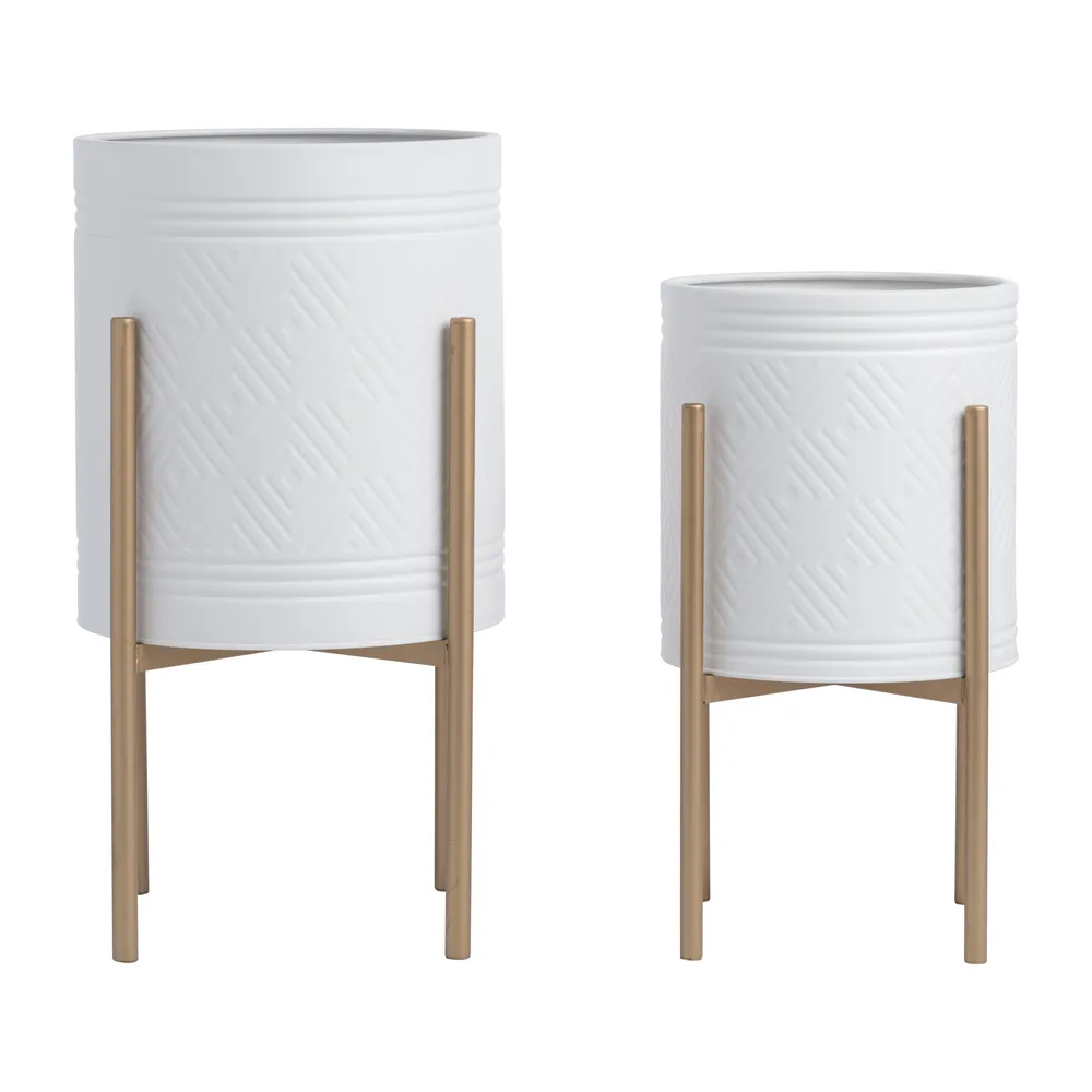 HAYFORDTON SET OF 2 WHITE PLANTER 23 (IN)