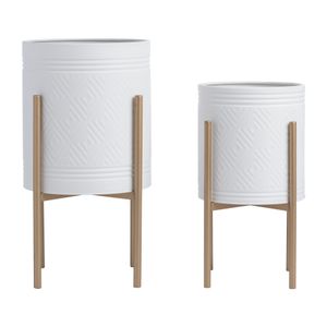 HAYFORDTON SET OF 2 WHITE PLANTER 23 (IN) 4