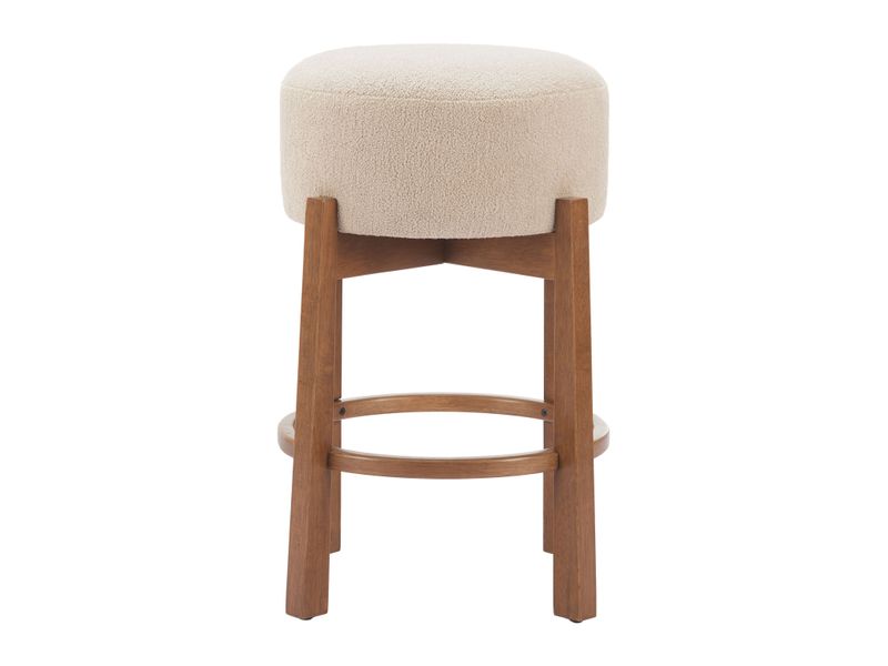 Nade Counter Stool Beige & Walnut 4
